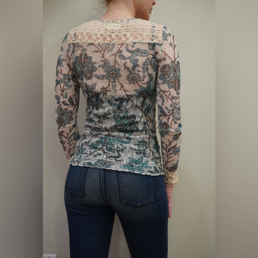 Ralph Lauren Floral Lace Long Sleeve Top